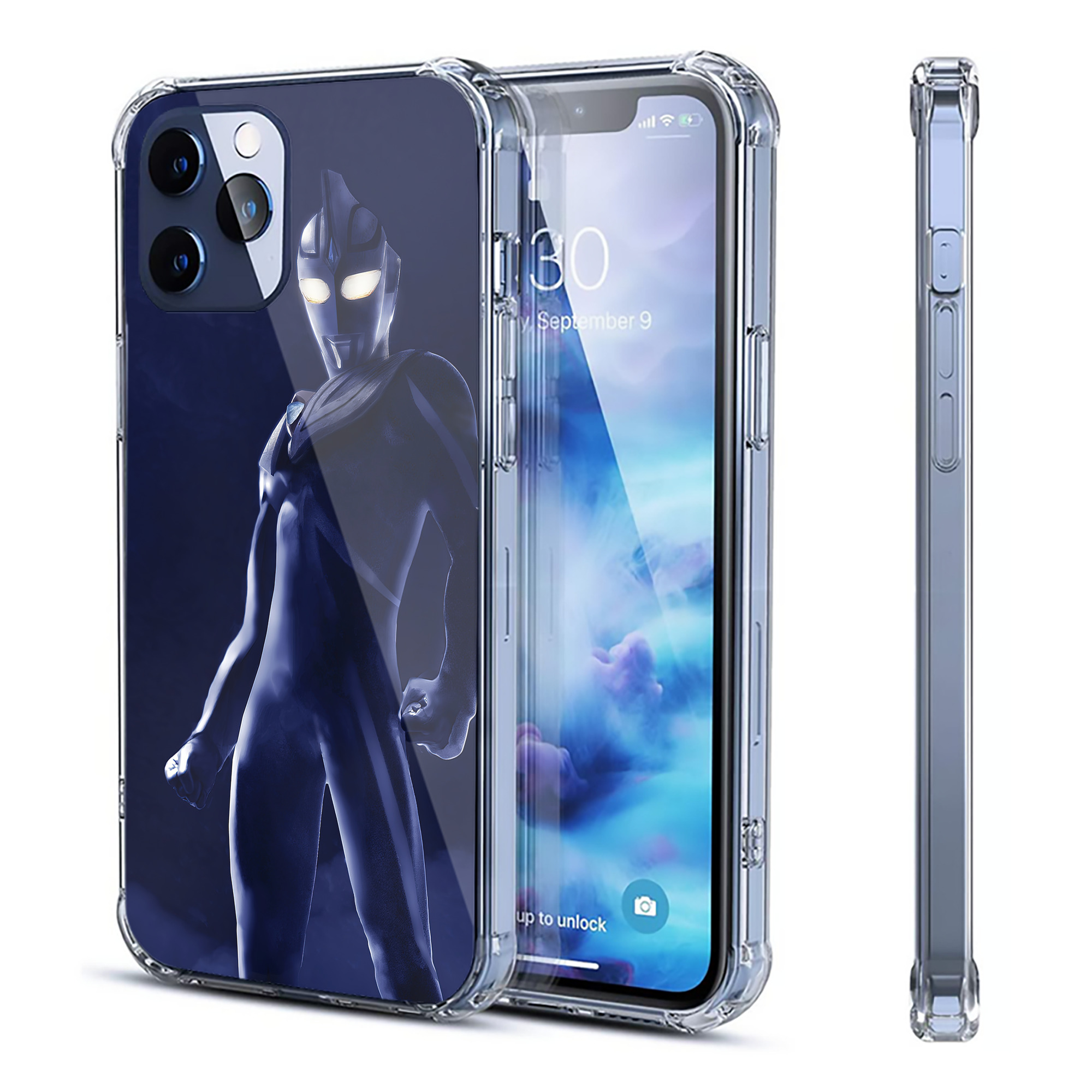 （画像用） ウルトラマン Ultraman 【iPhone 12シリーズ対応】透明スマホケース（クリアソフトケース）